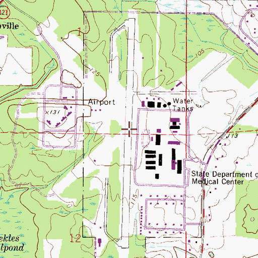 Topographic Map of Lake Butler Airport (historical), FL