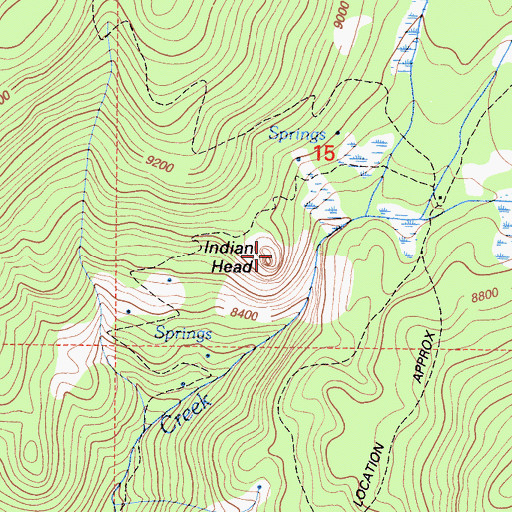Topographic Map of Indian Head, CA