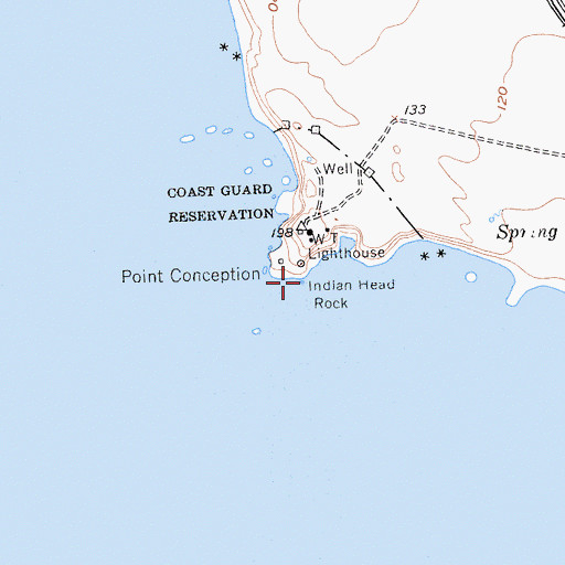 Topographic Map of Indian Head Rock, CA