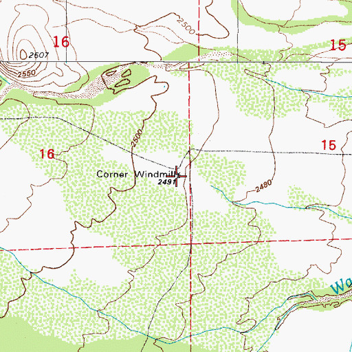 Topographic Map of Corner Windmill, AZ