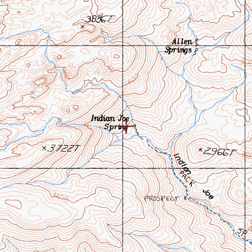 Topographic Map of Indian Joe Spring, CA
