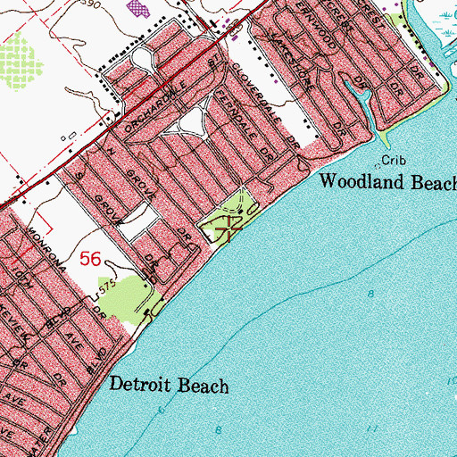 Topographic Map of Woodland Park, MI