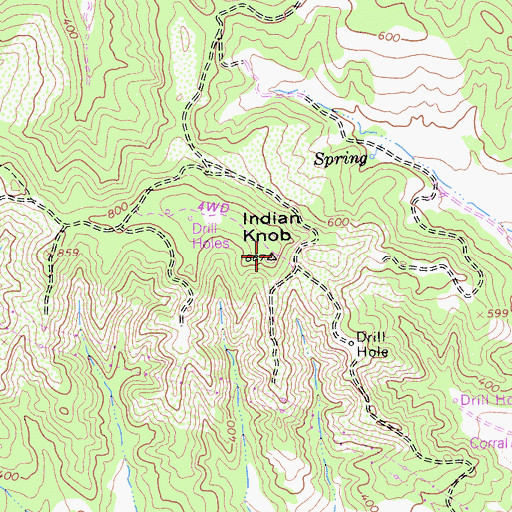 Topographic Map of Indian Knob, CA