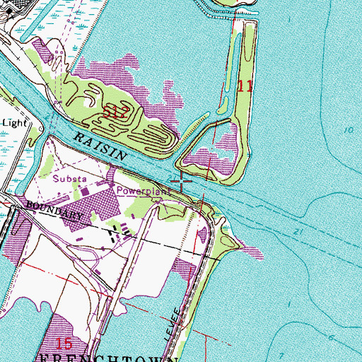 Topographic Map of Monroe Harbor of Refuge, MI