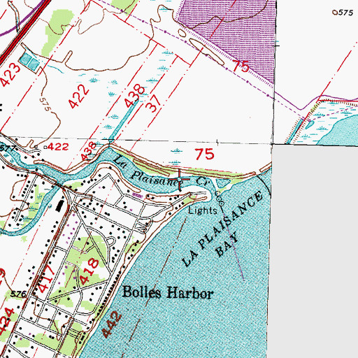 Topographic Map of Bolles Harbor of Refuge, MI