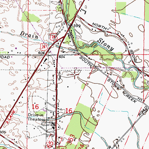 Topographic Map of Old Town Golf Course, MI
