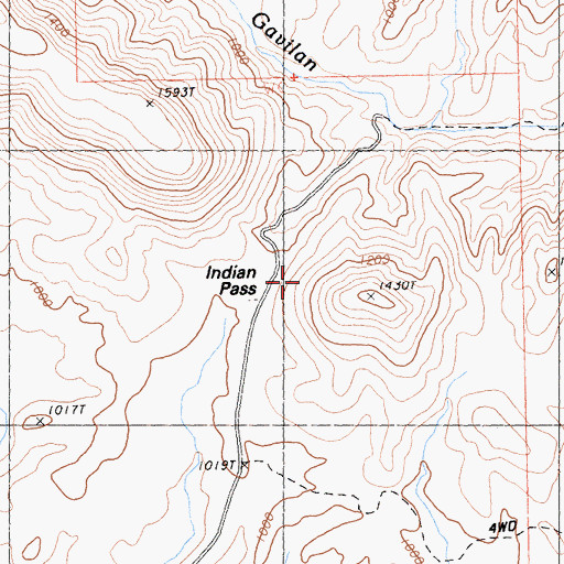 Topographic Map of Indian Pass, CA