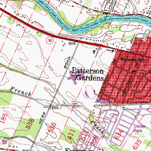 Topographic Map of Monroe High School, MI