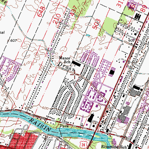 Topographic Map of Manor Park, MI