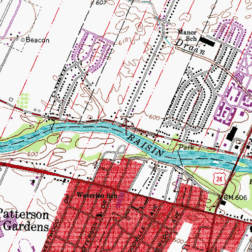 Topographic Map of Cranbrook Park, MI