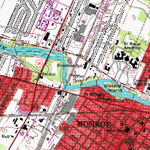 Topographic Map of Roessler Park, MI