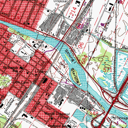 Topographic Map of Hellenberg Park, MI