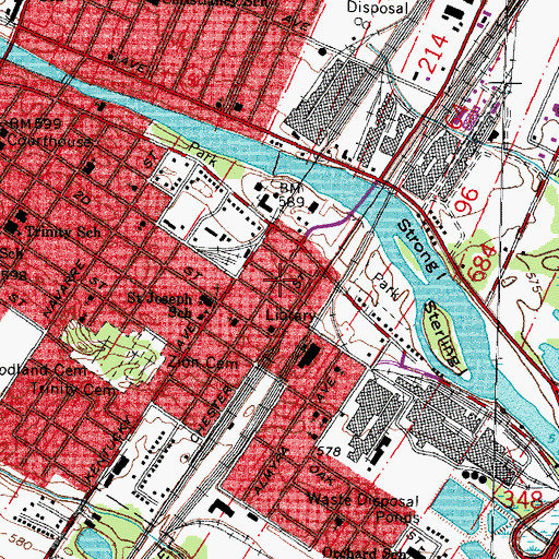 Topographic Map of Raisin Ridge Estate and Mobile Home Park, MI