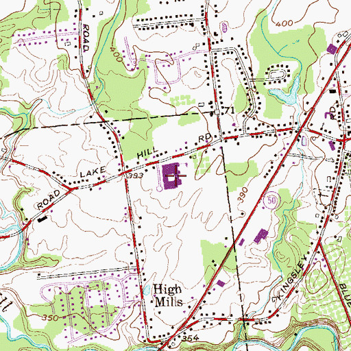 Topographic Map of Richard H O'Rourke Middle School, NY