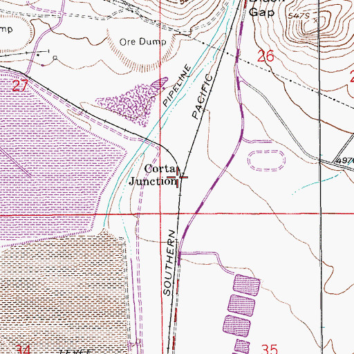 Topographic Map of Corta Junction, AZ