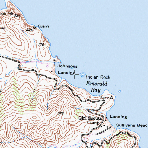 Topographic Map of Indian Rock, CA