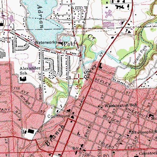Topographic Map of Trestle Park, MI