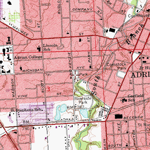 Topographic Map of West Park, MI