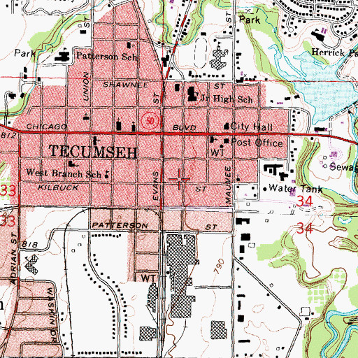 Topographic Map of Elliot Park, MI