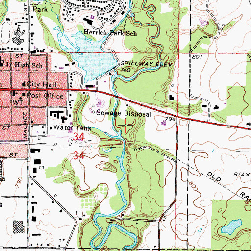 Topographic Map of Beardsley Park, MI