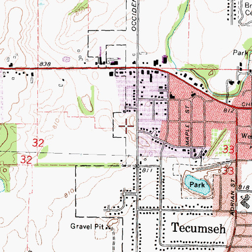 Topographic Map of Aden Mead Park, MI