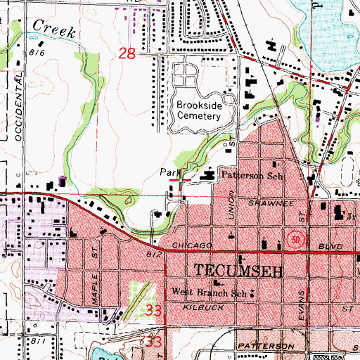 Topographic Map of Patterson Park, MI