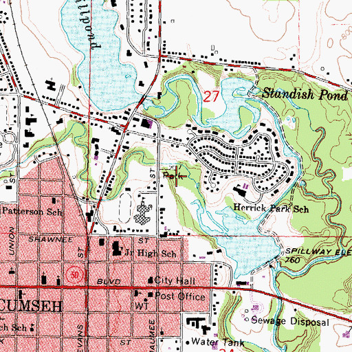 Topographic Map of Bird Park, MI