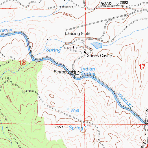 Topographic Map of Indian Spring, CA