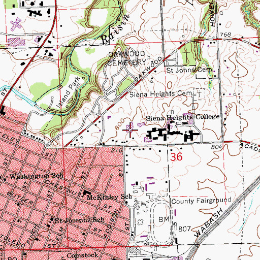 Topographic Map of Verheyden Performing Arts Center, MI