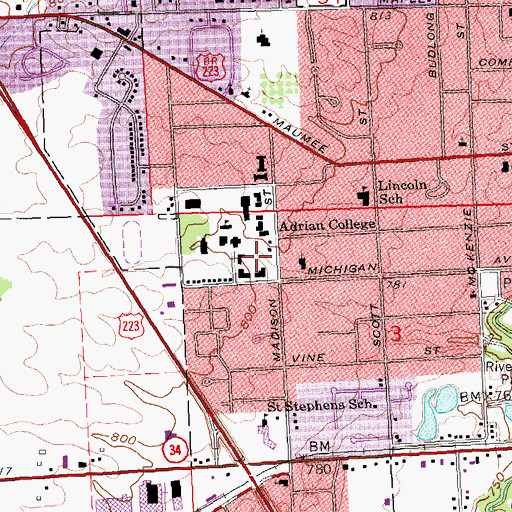 Topographic Map of Cornelius House, MI