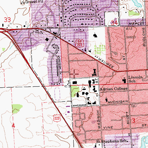 Topographic Map of Cargo Hall, MI