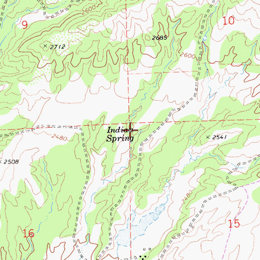 Topographic Map of Indian Spring, CA