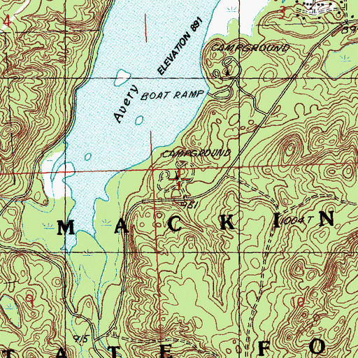 Topographic Map of Big Oaks State Forest Campground, MI