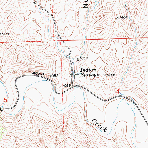 Topographic Map of Indian Springs, CA