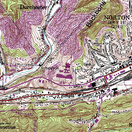 Topographic Map of Norton Community Hospital, VA
