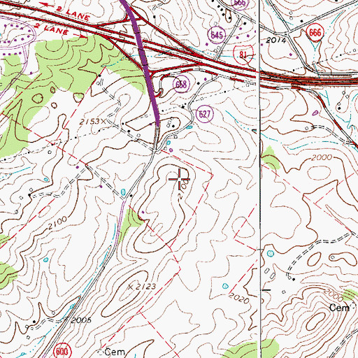Topographic Map of Carilion New River Valley Medical Center, VA