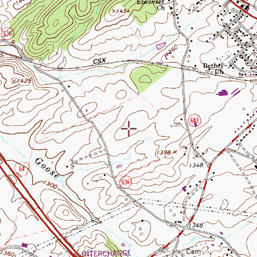 Topographic Map of Augusta Health Hospital, VA