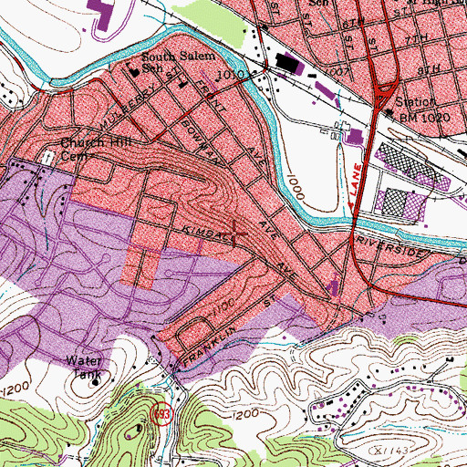 Topographic Map of Mount Regis Center, VA