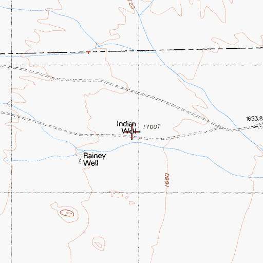 Topographic Map of Indian Well, CA