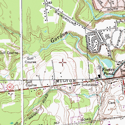 Topographic Map of Wood Road Intermediate School, NY