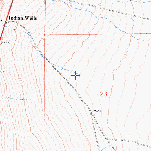 Topographic Map of Indian Wells Canyon, CA