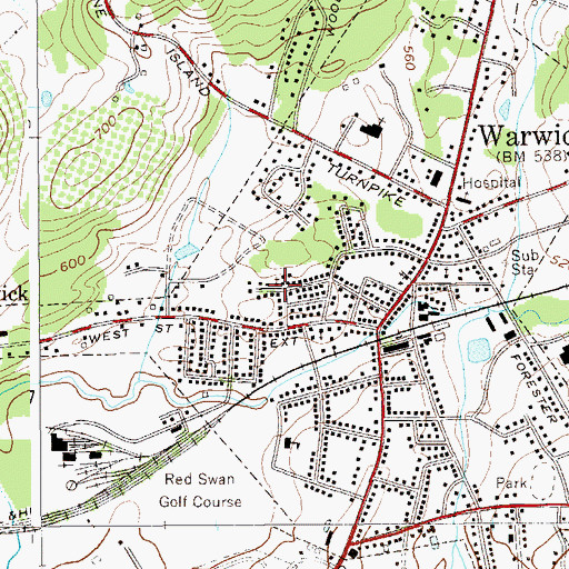 Topographic Map of Union African Methodist Episcopal Church, NY