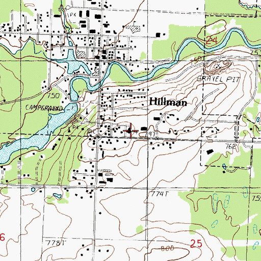 Topographic Map of Saint Augustine Church, MI