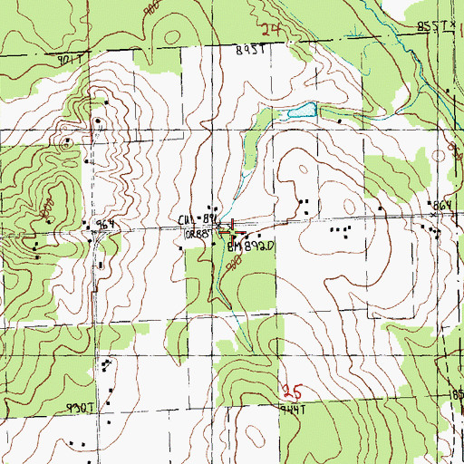 Topographic Map of Pleasant Valley Free Methodist Church, MI