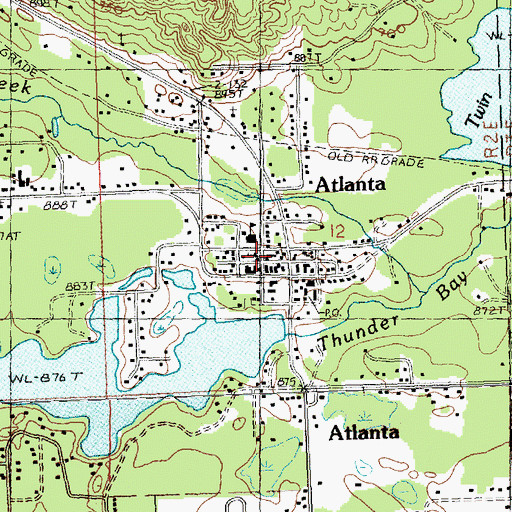 Topographic Map of Atlanta Congregational Church, MI