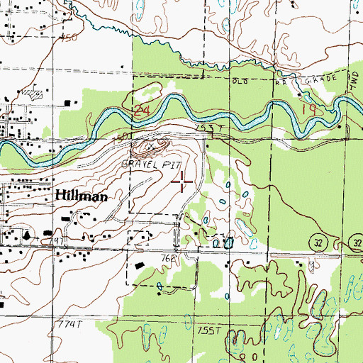 Topographic Map of Thunder Bay Golf Resort, MI