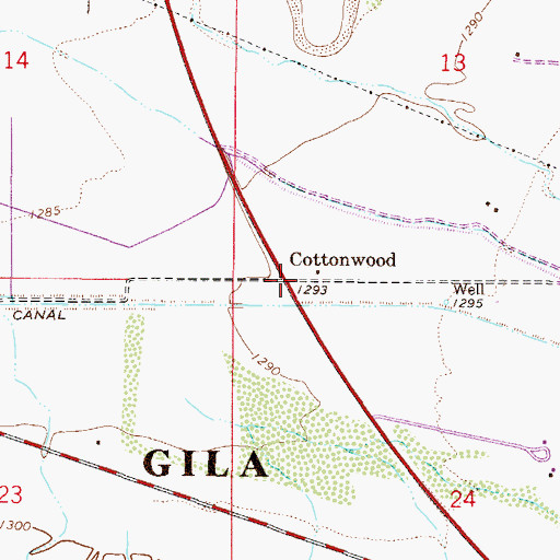 Topographic Map of Cottonwood, AZ