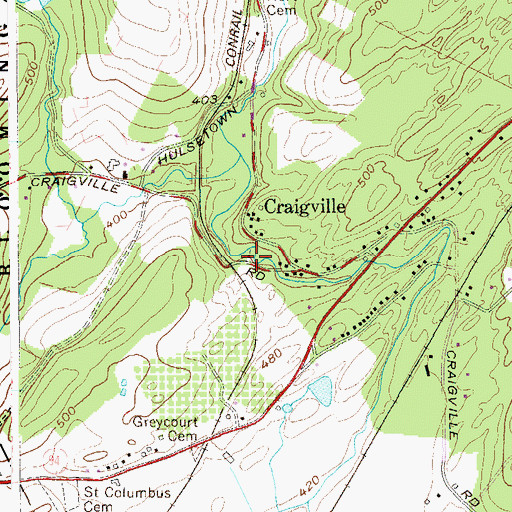 Topographic Map of Craigville Bible Church, NY