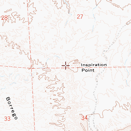 Topographic Map of Inspiration Point, CA