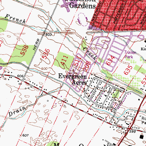 Topographic Map of Holiday South Mobile Home Park, MI